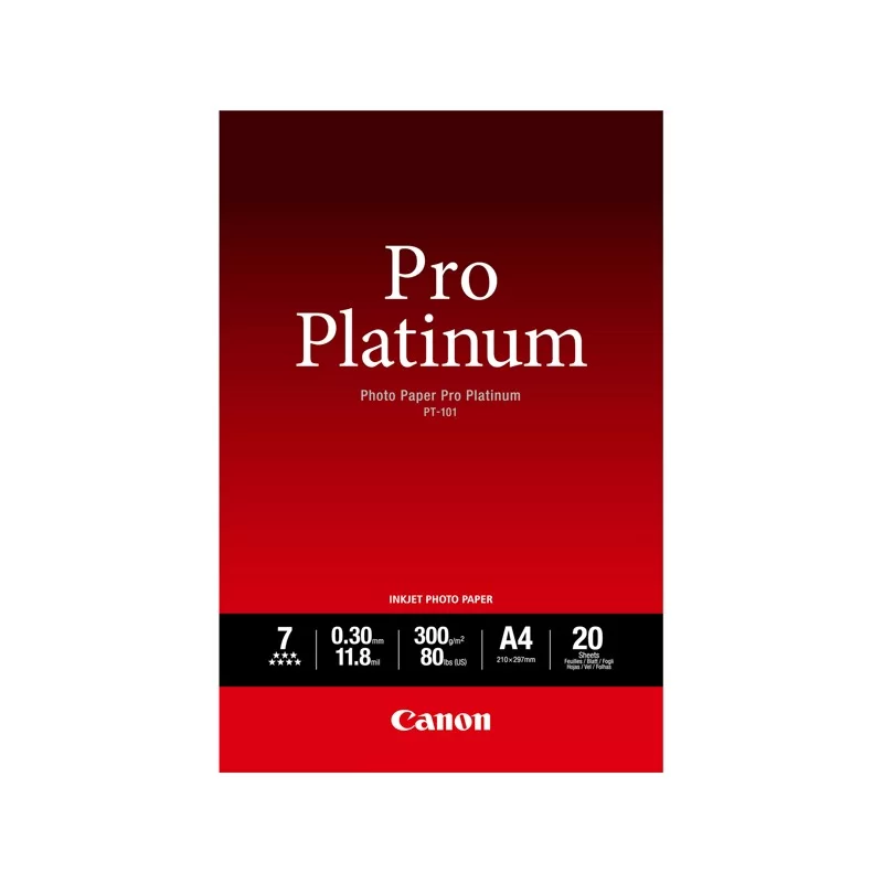 CANON CARTA FOTOGRAFICA PT-101 PRO PLATINUM 300g/m2 A4 20FOGLI