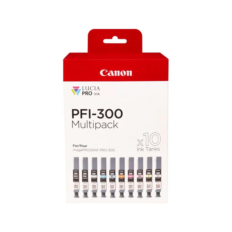 Canon Cartuccia PFI-300 Multipack MBK/PBK/C/M/Y/PC/PM/R/GY/CO