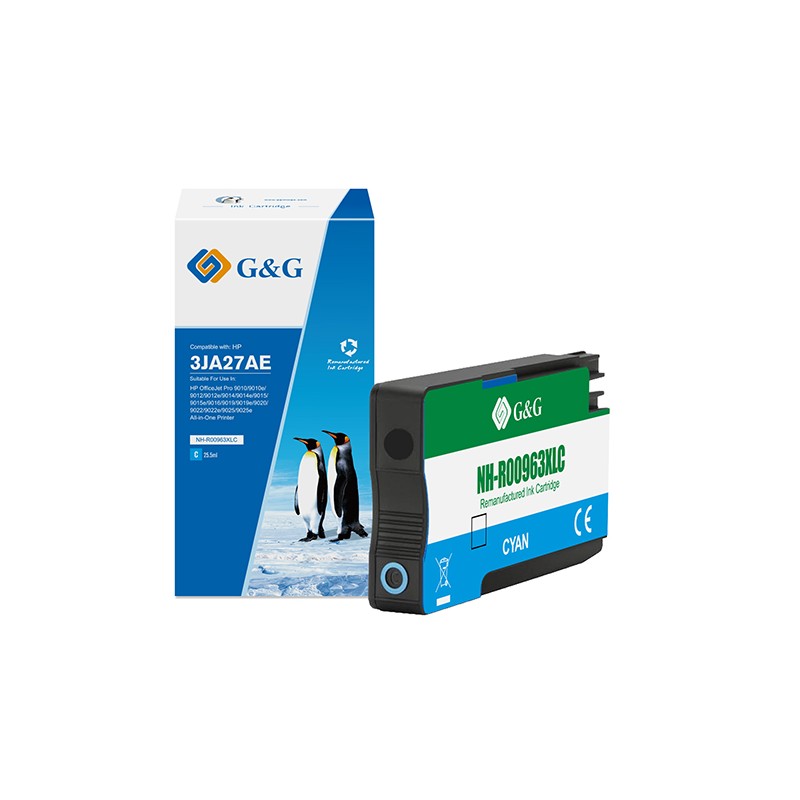 Cartuccia ink compatibile GG Ciano per HP OfficeJet Pro 9010/9010e/9012/9012e