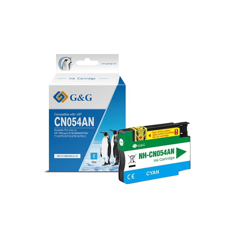 Cartuccia ink compatibile GG Ciano per HP Officejet 6100/6600/6700