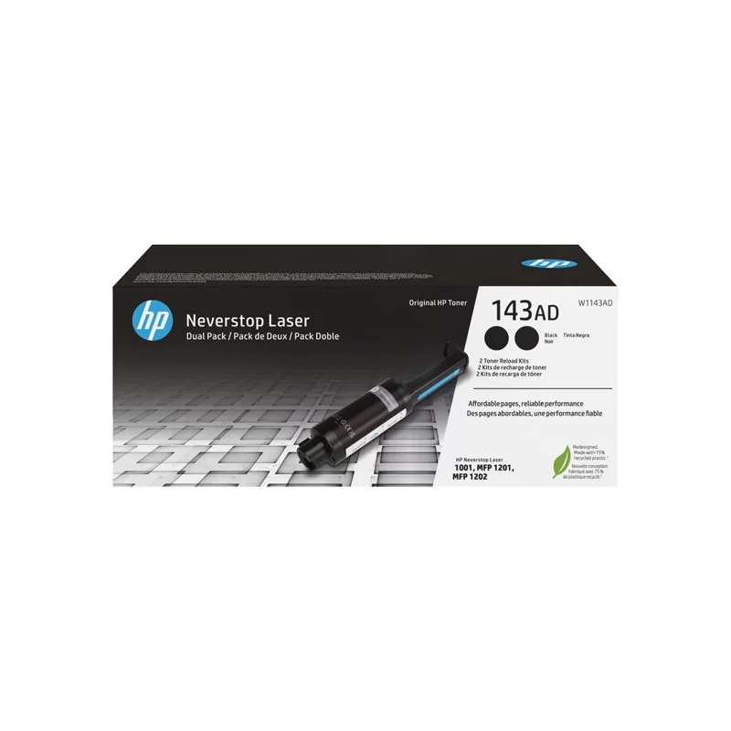 HP Kit di Ricarica toner nero originale Neverstop HP 143AD_dual-pack