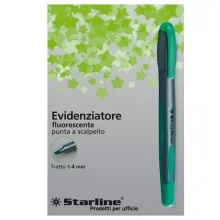EVIDENZIATORE STARLINE VERDE P.SCALPELLO 1-4MM (Conf.12)