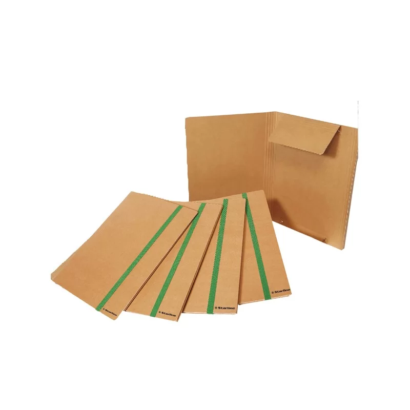 CARTELLINA 3 LEMBI 25X35CM CARTONE FSC C/ELASTICO PIATTO 20mm STARLINE (Conf.5)