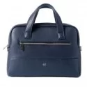 Borsa c/manici slim Gate Trended ecopelle dim.41x30x7cm blu InTempo