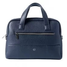 Borsa c/manici slim Gate Trended ecopelle dim.41x30x7cm blu InTempo