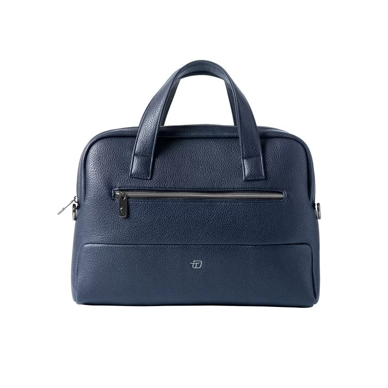Borsa c/manici slim Gate Trended ecopelle dim.41x30x7cm blu InTempo