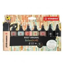 Astuccio 8 evidenziatori Stabilo Boss NatureColors
