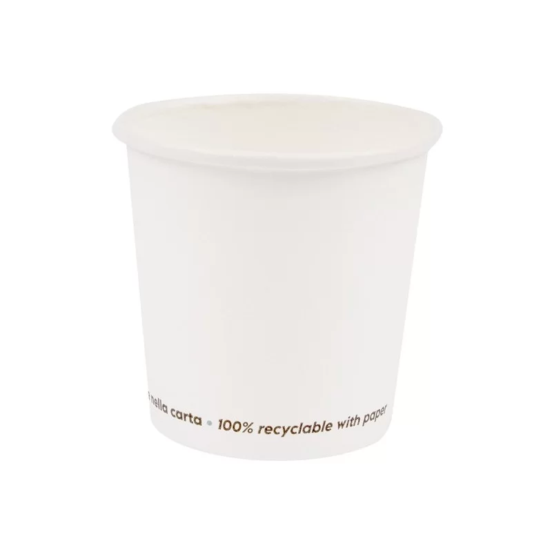 50 Bicchieri in carta FSC 200ml bianco Signor Bio