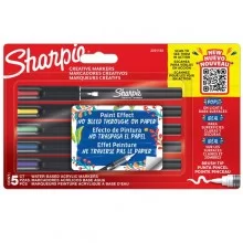 Astuccio 5 marcatori acrilici punta brush colori assortiti Sharpie