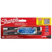 Astuccio 2 marcatori acrilici punta tonda bianco/nero Sharpie