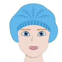 Conf 100 cuffie a clip plissettate Ø53cm taglia unica azzurro Worker