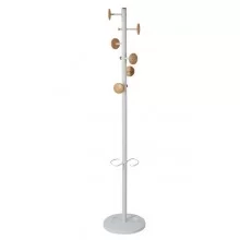 Appendiabiti a 6 ganci + 3 miniganci 175cm bianco/legno Music Alba