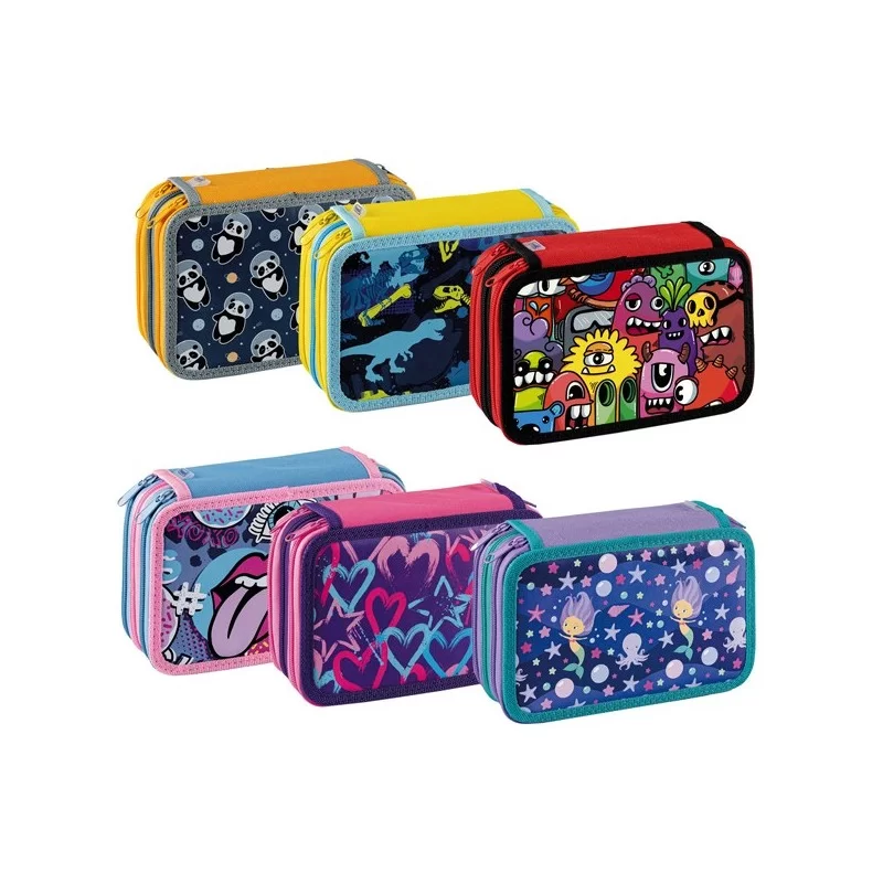 Astuccio 3 Zip Fantasy 13x20x7,5cm colori assortiti Favorit (Conf.12) FUORI CATALOGO