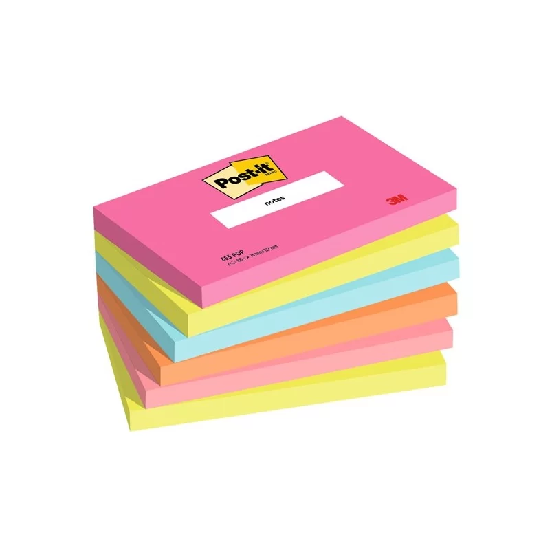 Cf. 6pz blocco 100fg. Post-it® Notes 76x127mm 655-POP Popmistic
