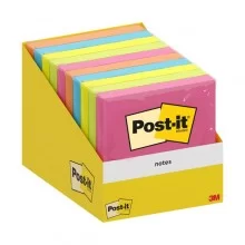 Cf.10 blocchetti c/film 100fg Post-it® Notes 6820-COL-W10 76x76mm colori ass.