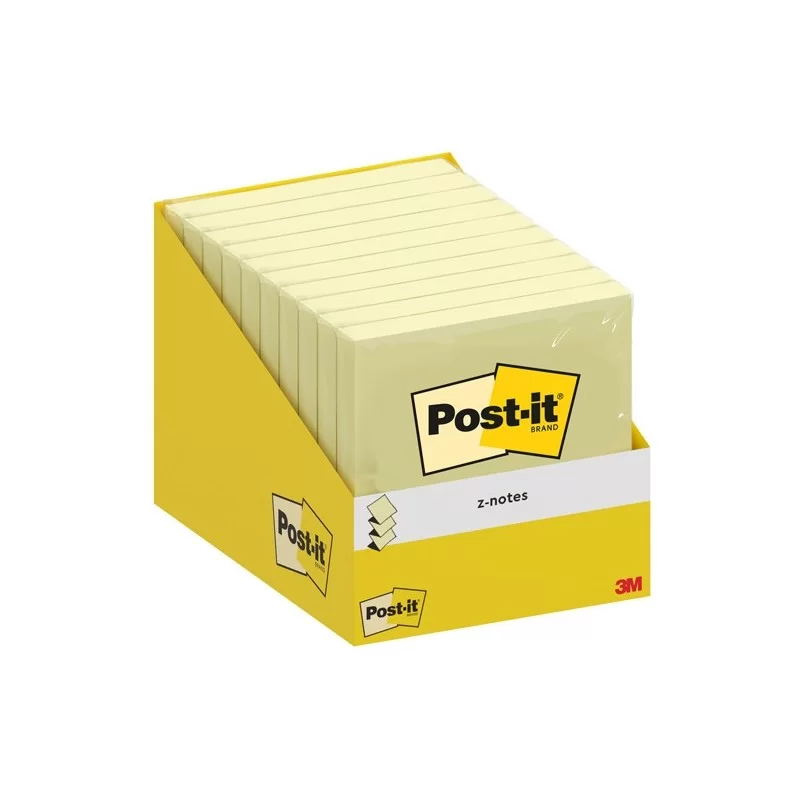 Cf.10 blocchetti c/film 100fg Post-it®Z-Notes R330-CY-W10 76x76mm giallo canary