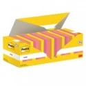 Cf. 24pz blocco 90fg. Post-it® Super Sticky 76x76mm 654-COL-VP24 colori ass.