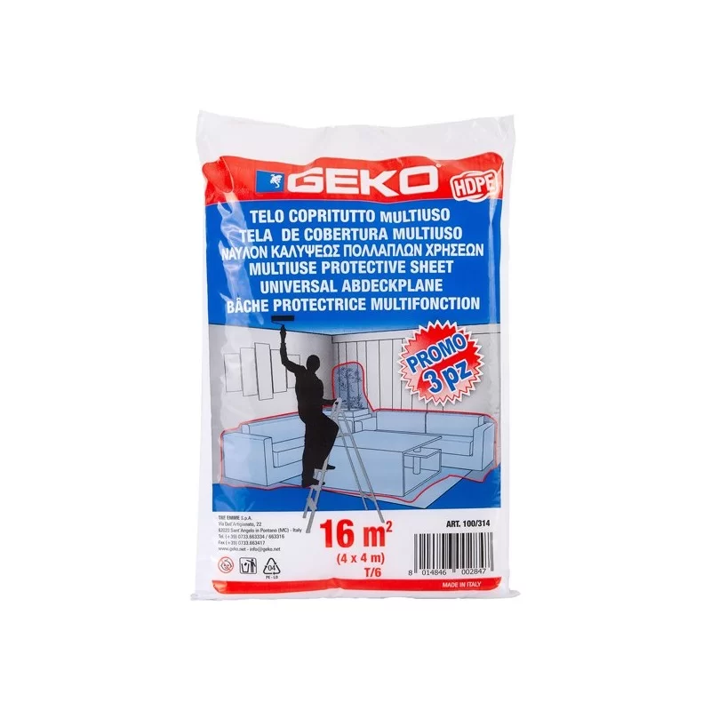 Set 3 pz telo HD copritutto multiuso 16mq 230/240gr Geko