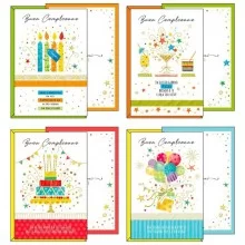 Biglietto Buon Compleanno 4 soggetti assortiti Kartos (Conf.12) FUORI CATALOGO