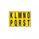 Foglio con 10 lettere autoadesivi da K a T nero/giallo 56x99mm
