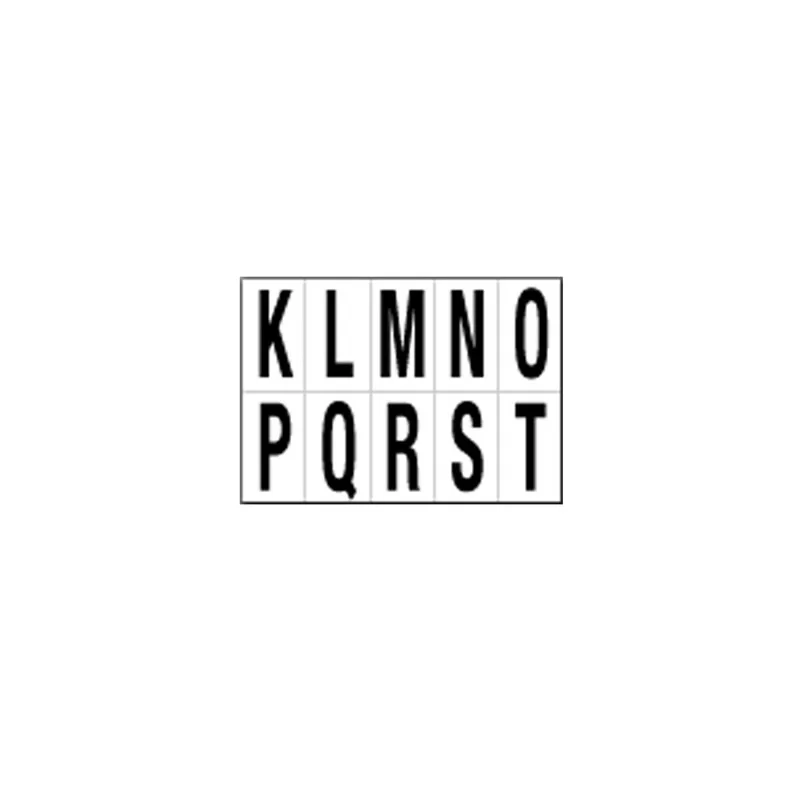 Foglio con 10 lettere autoadesive da K a T nero/bianco 56x99mm