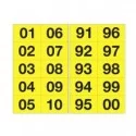 Kit numeri adesivi da 01 a 99 nero/giallo 44x34mm
