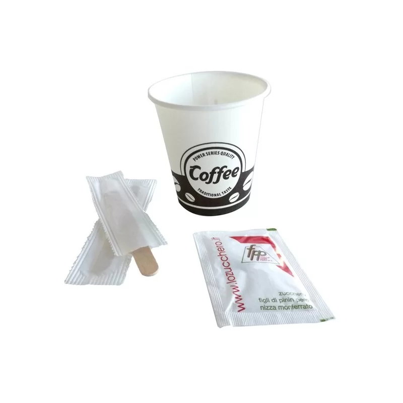 Serving Kit 50 bicchierini +50 bustine zucchero +50 palettine