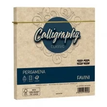 25 buste Calligraphy Pergamena 170x170mm 90gr nocciola 04 Favini