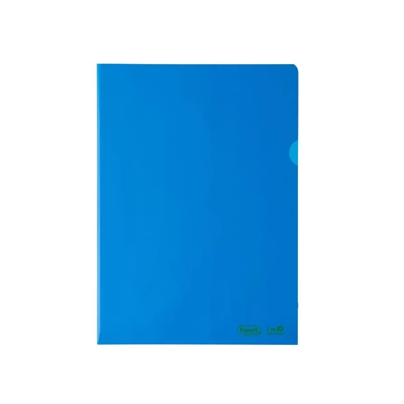 25 cartelline a L 22X30 PE Bio-Based blu liscio superior Favorit