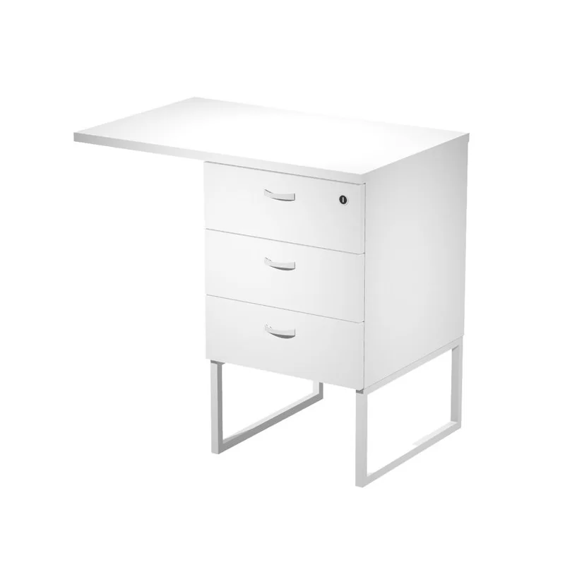 CASSETTIERA 3 CASS. BIANCO con supporto metal BIANCO e top - ESSENCE