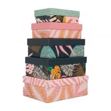 Set 5 scatole regalo in cartone fantasia Breeze FUORI CATALOGO