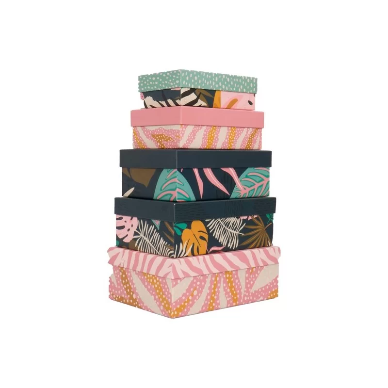 Set 5 scatole regalo in cartone fantasia Breeze FUORI CATALOGO
