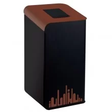 Gettacarte Rubik Evo Marrone 80Lt con sportello per la raccolta differenziata