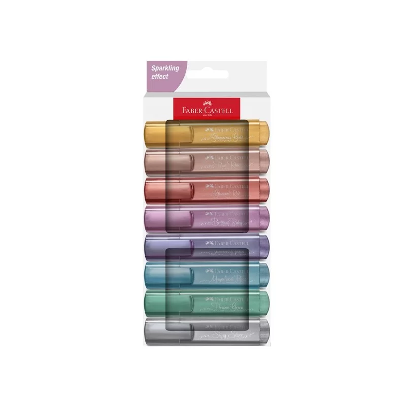 Astuccio 8 evidenziatori Textliner 46 colori assortiti metallic Faber Castell
