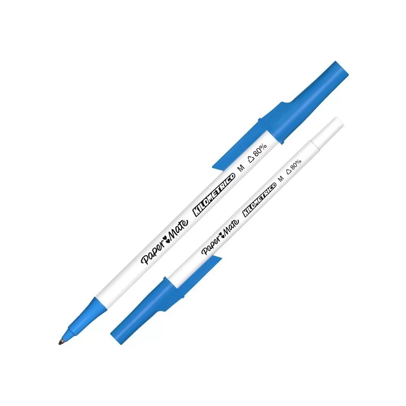 Penna sfera c/cappuccio Kilometrico Recycled 1.0mm blu Papermate (Conf.50)