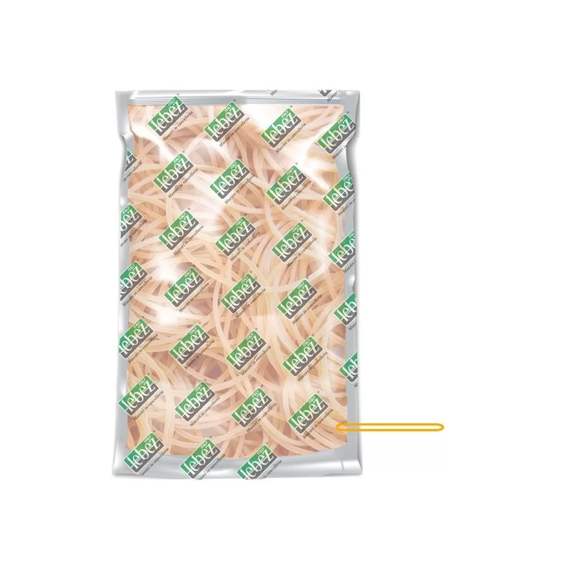 Elastico in gomma giallo Ø60 in sacchetto da 1KG Lebez