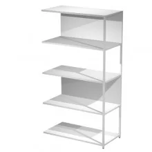 MODULO AGGIUNTIVO libreria Modular 90x44H161cm con struttura BIANCO - BIANCO