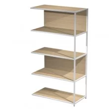 MODULO AGGIUNTIVO libreria Modular 90x44H161cm con struttura BIANCO - ROVERE
