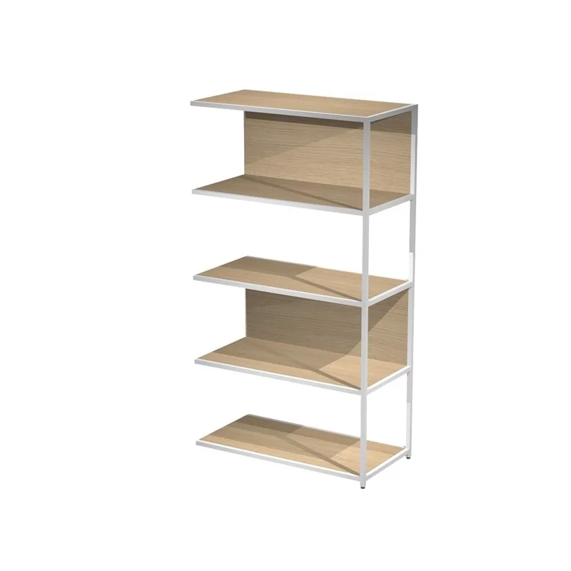MODULO AGGIUNTIVO libreria Modular 90x44H161cm con struttura BIANCO - ROVERE