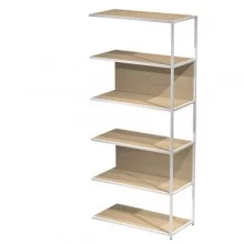 MODULO AGGIUNTIVO libreria Modular 90x44H200cm con struttura BIANCO - ROVERE