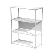 LIBRERIA 4 ripiani 90x44H122cm con struttura metal BIANCO - BIANCO Modular