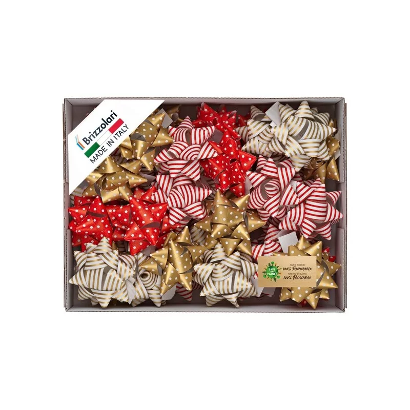 36 stelle nastro ecocarta 20mmxØ9cm fantasie assortite natale Brizzolari