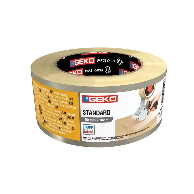 Nastro imballo noise 50mmx132mt trasparente Geko