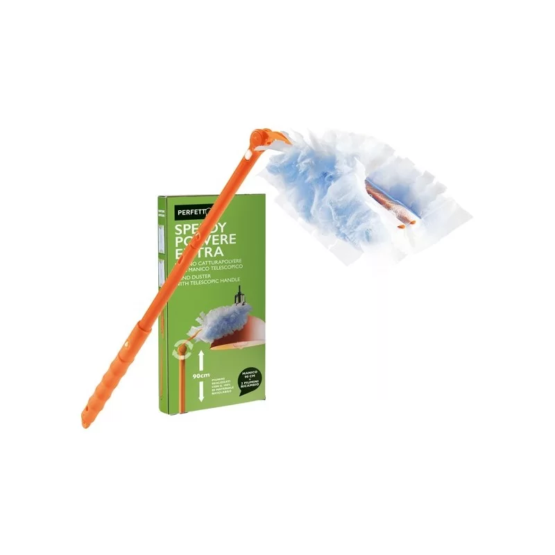 Piumino speedy polvere manico allung.+ 2 ricambi Perfetto