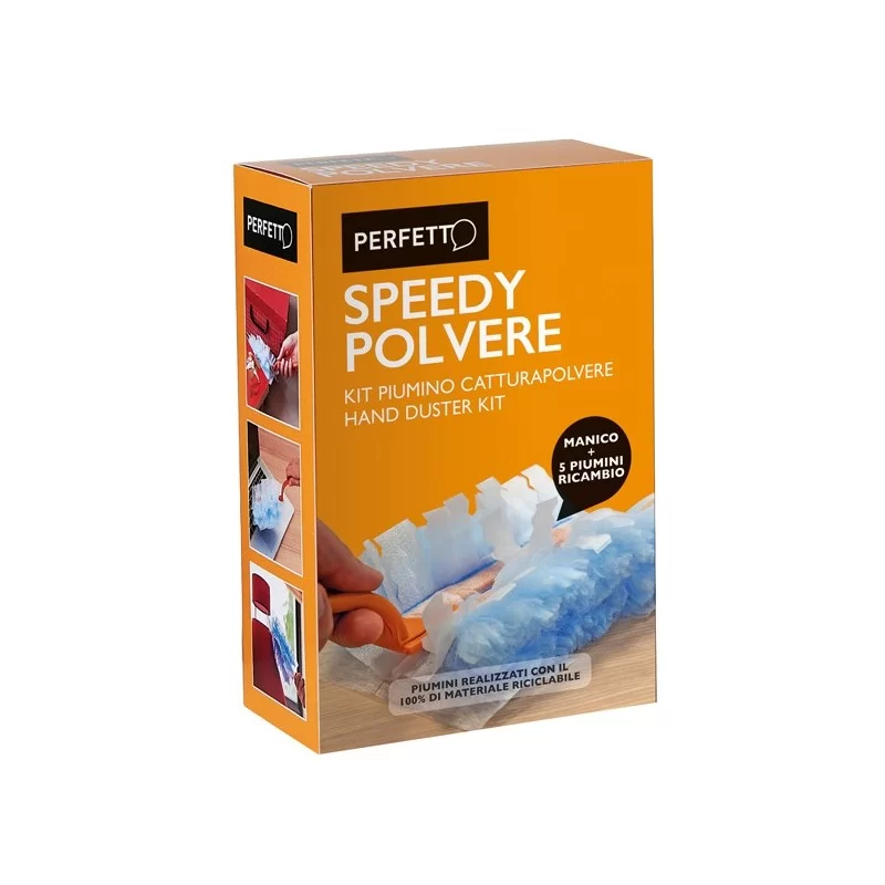 Piumino speedy polvere manico allung.+ 5 ricambi Perfetto