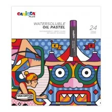 Astuccio 24 pastelli a olio colori assortiti Carioca Plus