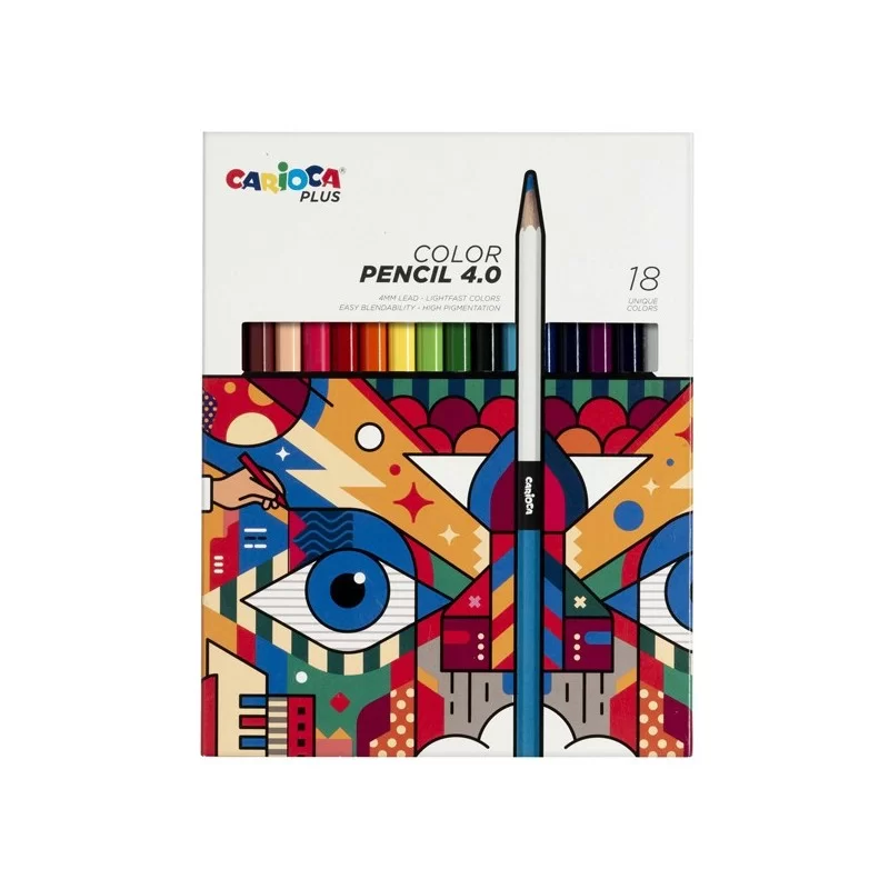 Astuccio 18 matite colorate assortiti Carioca Plus