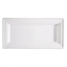 50 Piatti rettangolari monouso in canna da zucchero 26x13cm bianco Signor Bio FUORI CATALOGO