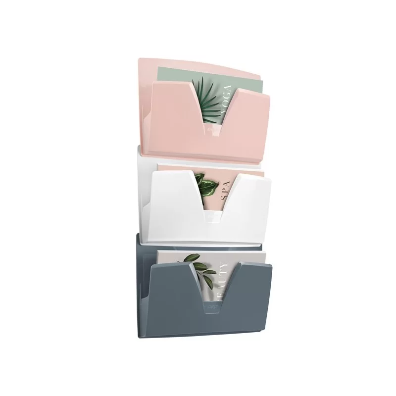 Portadocumenti da parete 3 scomparti rosa-grigio-bianco 170 Min Mineral Cep FUORI CATALOGO
