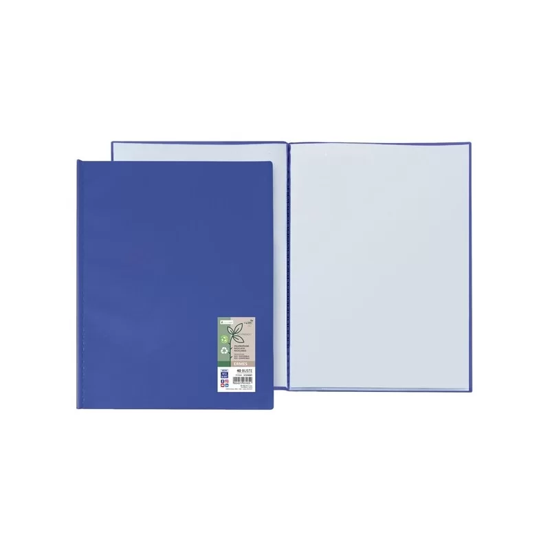 Portalistini Ermes in PP riciclato 40 buste blu Sei rota (Conf.12)